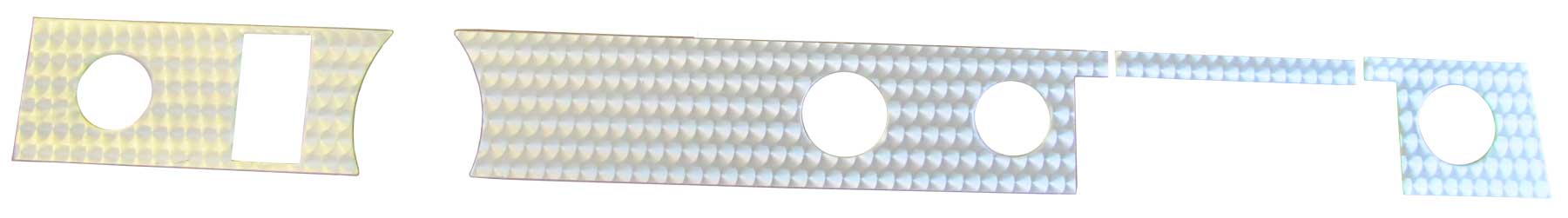 1970-72 ALUMINUM SWIRLED DASH INSERT HT, 4 PIECE (RE)