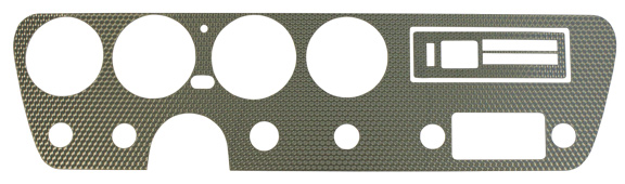 1967 PRE-ASSEMBLED SWIRLED ALUMINUM DASH INSERT W/O AC