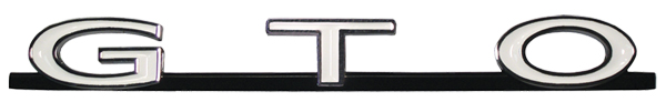 1964-66 GTO GRILLE EMBLEM WITH NUTS (WHITE INNER LETTERS) (RE)