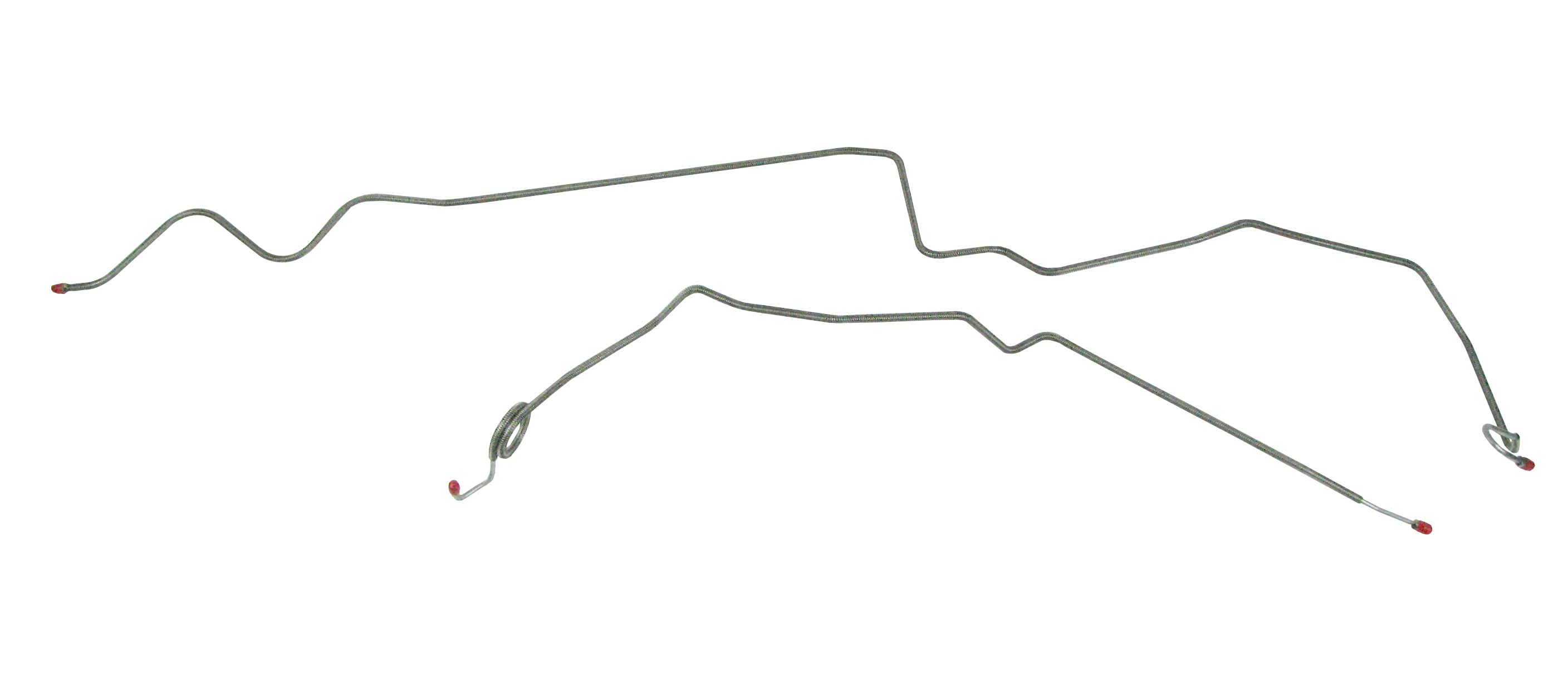 1969 FRONT TO REAR BRAKE LINES, WITH POWER, 2 PIECE STEEL (RE)