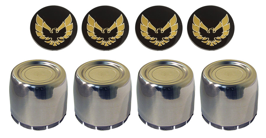 1977-1981 SNOWFLAKE & TURBO WHEEL STAINLESS STEEL CENTER CAP WITH BLACK ...