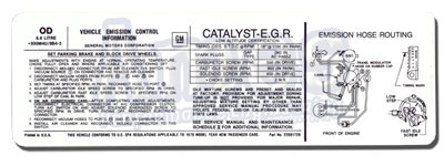 1979 6.6 LITRE EMISSION DECAL, AUTOMATIC TRANSMISSION (RE)