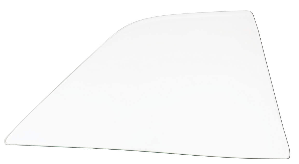 1966-67 REAR 1/4 WINDOW GLASS, RIGHT HAND, CLEAR, SEDAN (RE)