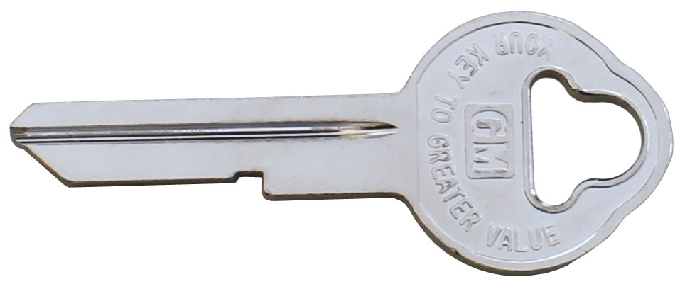 1964-66 CORRECT DECK LID KEY BLANK (WITH ORIGINAL ROUND HEAD) (NOS)