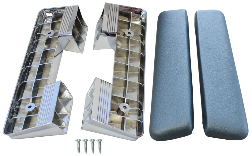 1960-1962 FRONT ARMRESTS AND PADS, SET (APE) LOGHT BLUE (S56)
