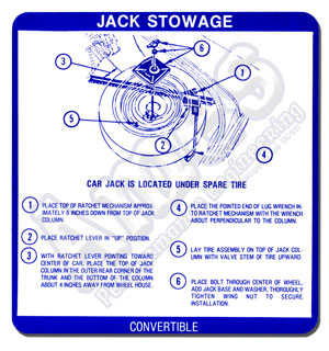 1967 JACK STOWAGE INSTRUCTIONS EXCEPT CONVERTIBLE (RE)