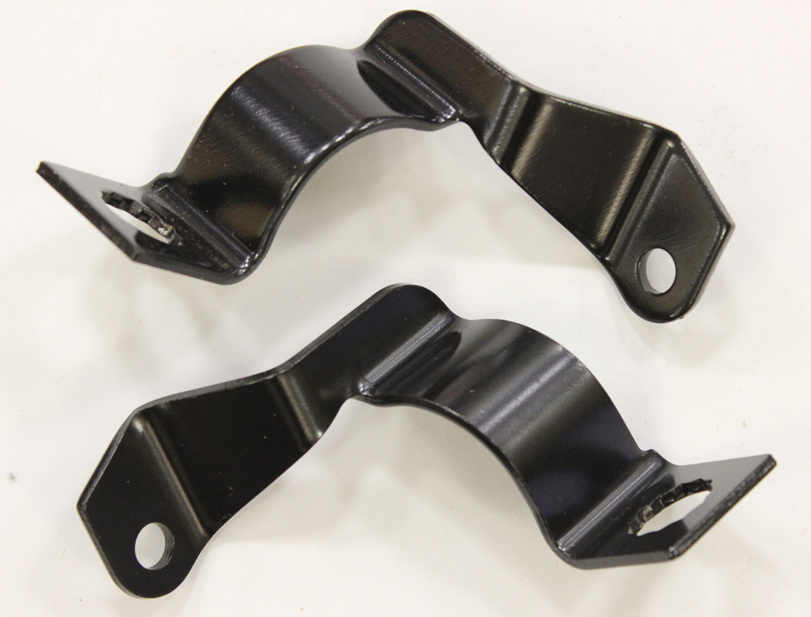 67 CALIPER FLEX HOSE BRACKETS, ALL W/DISC BRAKES, PAIR (RE)