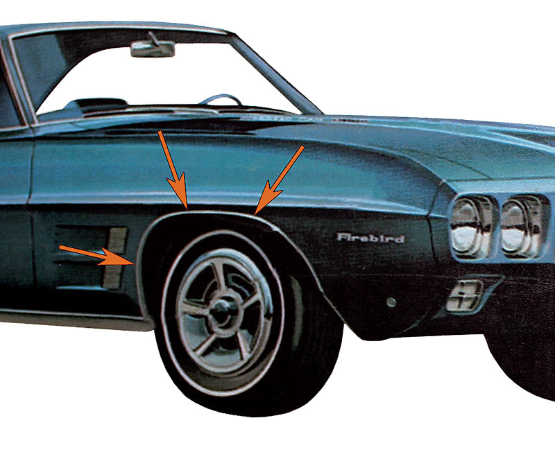 19701981 NOS GM FRONT WHEELWELL MOLDING WITH SCREWS (LEFT HAND)