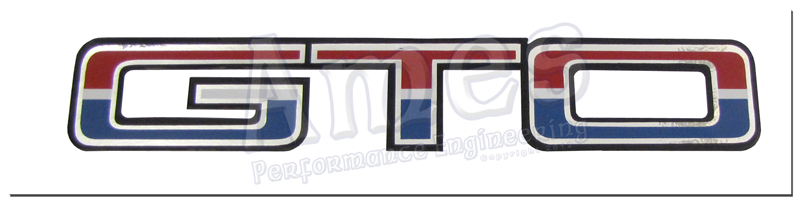 1974 BLUE GTO DECAL. (RE)